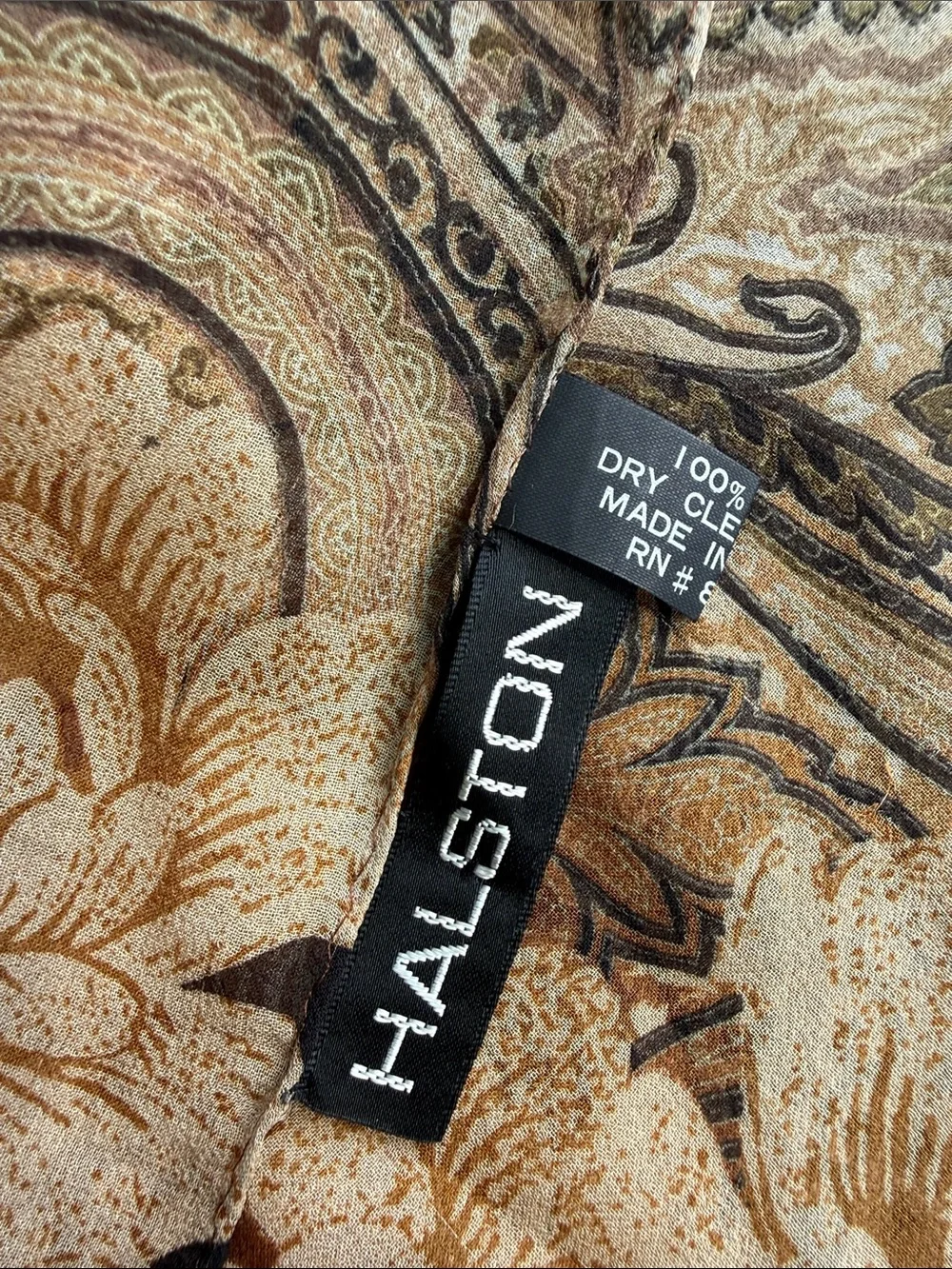 Vintage 80s Silk Halston Oblong Scarf